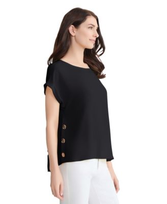 Women's Short-Sleeve Side-Button Blouse
