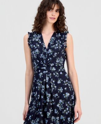 Women's Floral Print Sleeveless Midi Dress