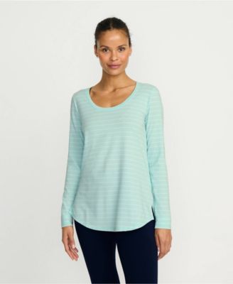 Women's Long Sleeve Power Performance Scoop Neck Curved Hem Tunic Tee