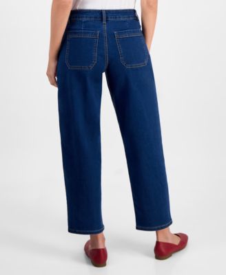 Women's Utility-Pocket Barrel Jeans