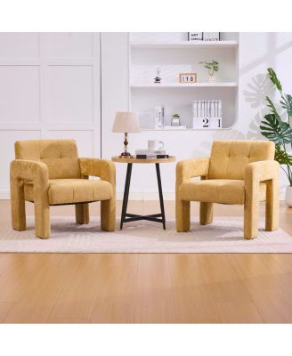  Modern Minimalist Casual Upholstered Armchair for Living Room, Bedroom, Office