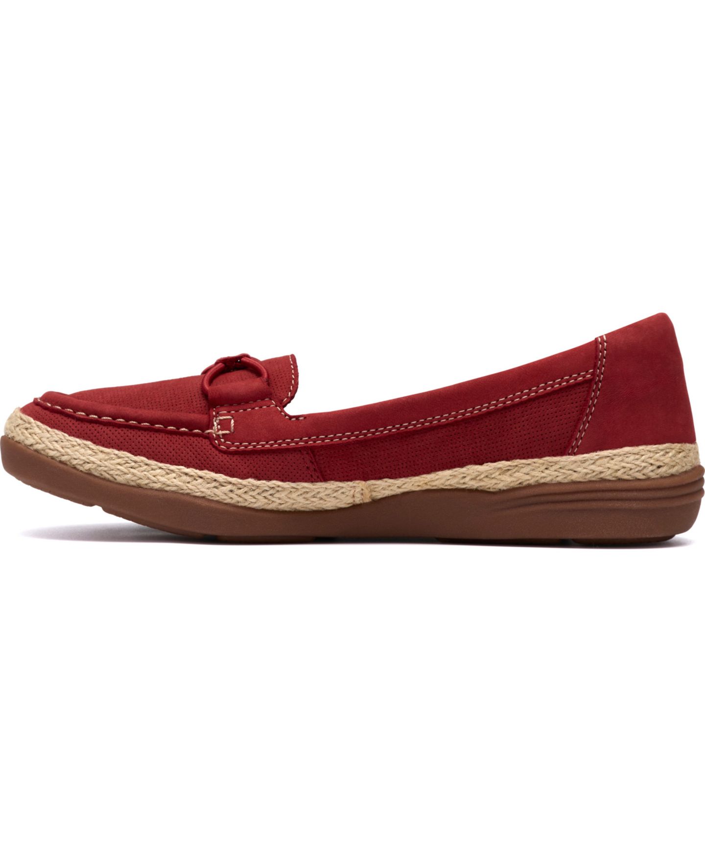 Женские туфли Clarks Elaina Milly без застёжки на плоской подошве, цвет: Красный нубуковый — фото 6