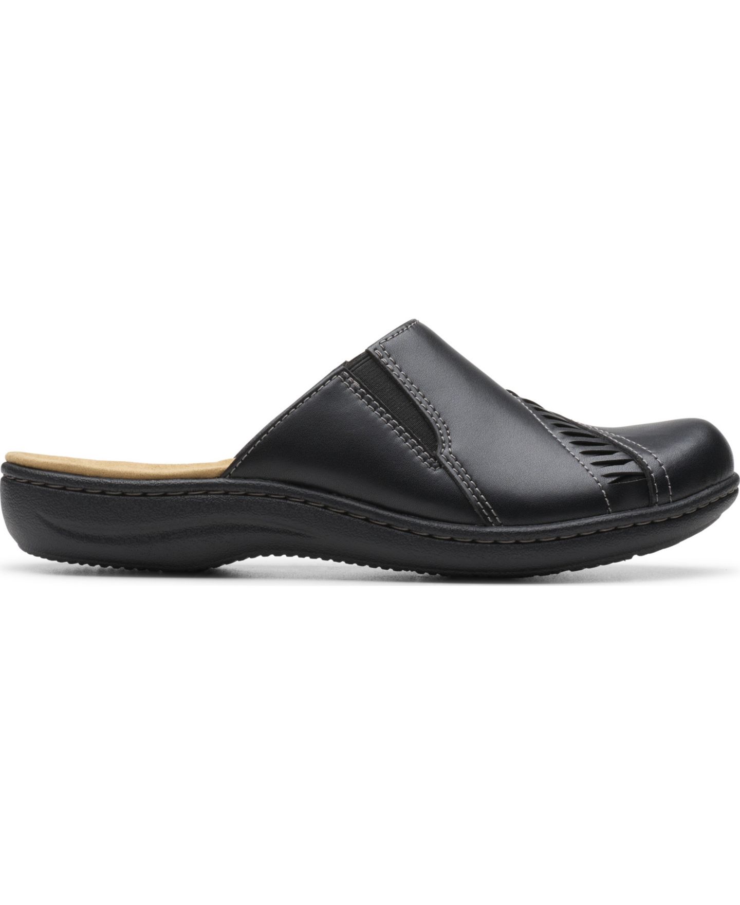Женские сабо Clarks Laurieann Lux Slip-On Mules, цвет: Чёрный кожаный — фото 2