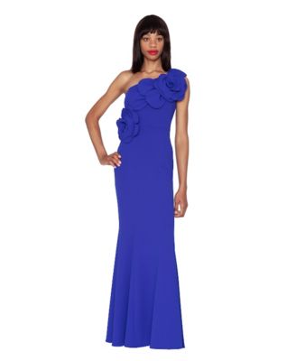 Women's One-Shoulder Floral Detail Gown