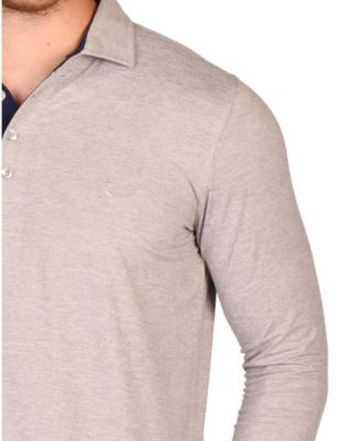 Men's Brushed Melange Super Soft Long Sleeve Polo