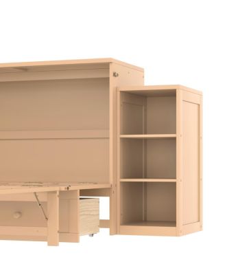 Murphy bed with storage drawers & shelves. Golden