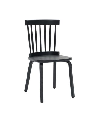  Windsor Dining Chairs Set of 2, Wood Farmhouse Spindle Back, Black