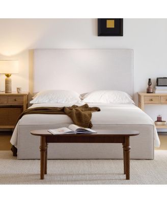 Streamdale Lucas Tall Upholstered Bed - King, Textured Ivory Canvas