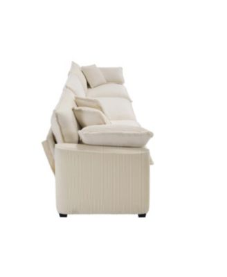 Modern 4 Seater Fabric Sofa with Cushions