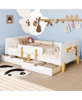 Platform Bed with Storage, Solid Wood Frame, No Box Spring Needed