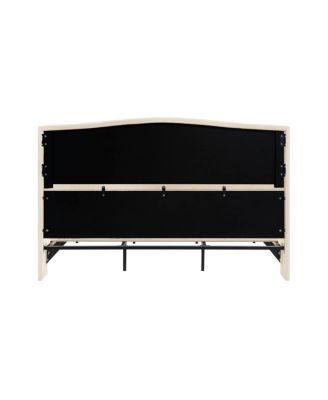 Streamdale King Size Teddy Velvet Upholstered Bed Frame with Headboard & Footboard (White