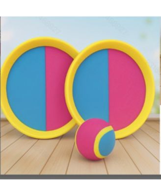 Outdoor Kids Toss & Catch Ball Set – Velcro Paddles with 6 Sticks + 3 Balls – Backyard, Beach & Yard Game Toys for Ages 3-12