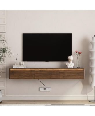 TV Stand with LED Lights & Power Outlet