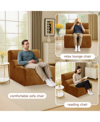  Luxury Cloud-Soft Velvet Single Sofa Chair