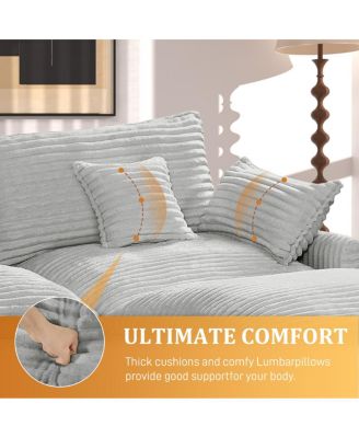  Seven-piece sofa set with console, coffee table & pillows for spacious rooms