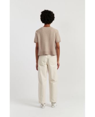 Women's Lightweight Wool-Cashmere Button-Front Tee