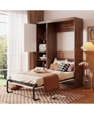 Twin Size Murphy Bed Wall Bed with Cabinet