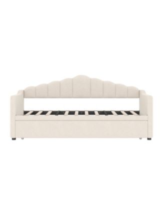 Upholstered Twin Daybed with Pop Up Trundle & USB Charging