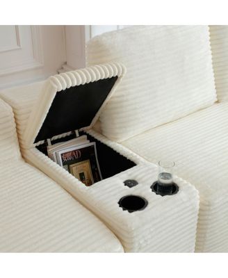 150" Oversized Cloud Couch with Cup Holders & USB Ports