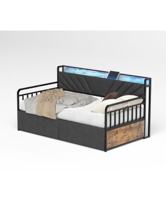Twin Daybed with Drawers and Charging Station