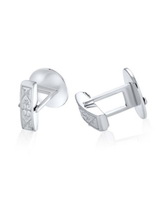 Freemasons Compass Masonic Cufflinks Blue Enamel .925 Sterling Silver