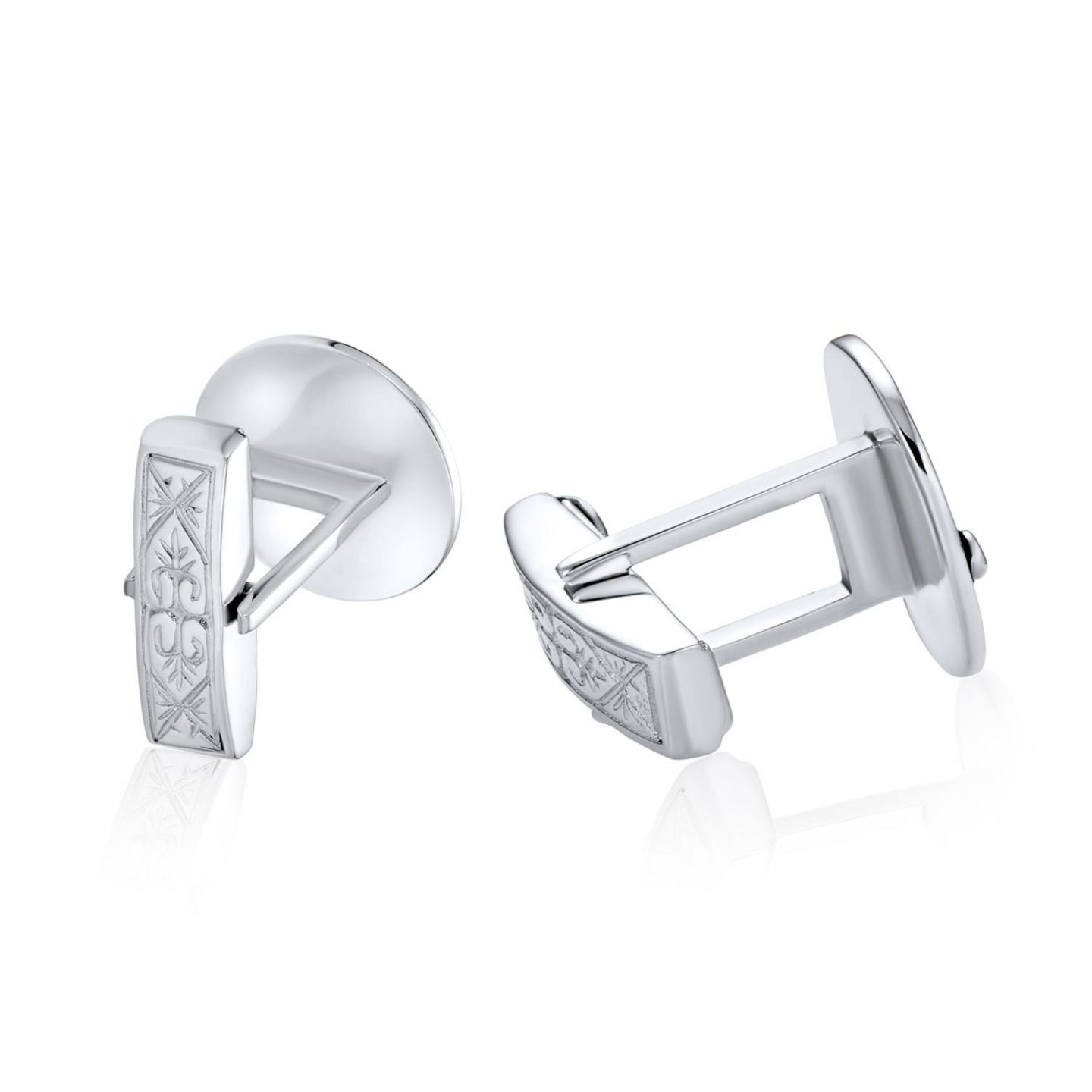 Мужские запонки Bling Jewelry Freemasons Compass Masonic Cufflinks Blue Enamel .925 Sterling Silver, цвет: Синий — фото 4