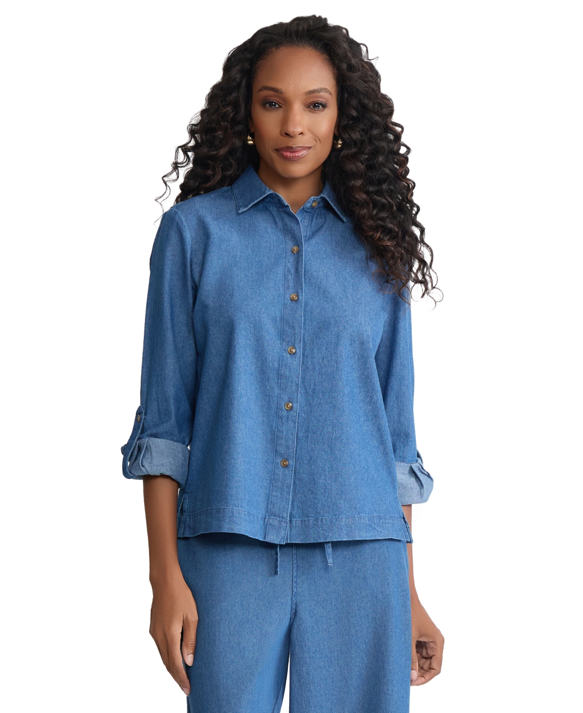 Jones New York Petite Long-Sleeve Button-Down Shirt