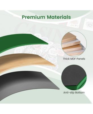 Folding Poker Table Top for 8 Players with Felt Surface Cup Holders and Chip Trays