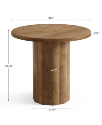 31.5-Inch Round Dining Table for 2-4 People, Small Kitchen Table with Sturdy Base for Dining Room, Living Room (Only Table)