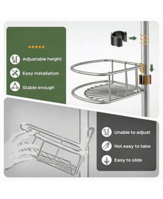 4-Tier Adjustable Shower Caddy - No-Drill, Rust-Resistant, Space-Saving