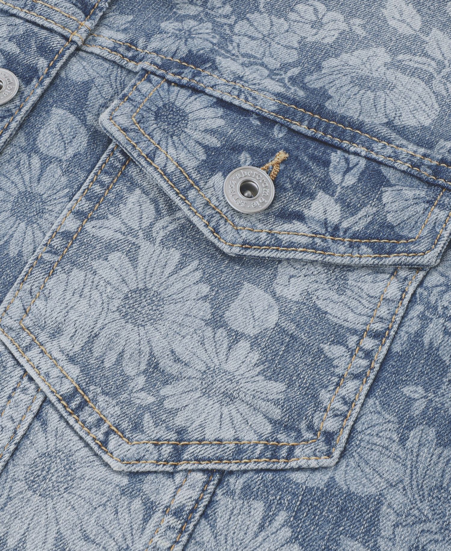 Girls' 5-18 Oversized Floral Denim Trucker Jacket