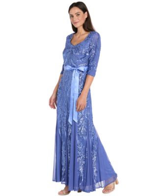 Women’s Sequin 3/4-Length Sleeve Ball Gown