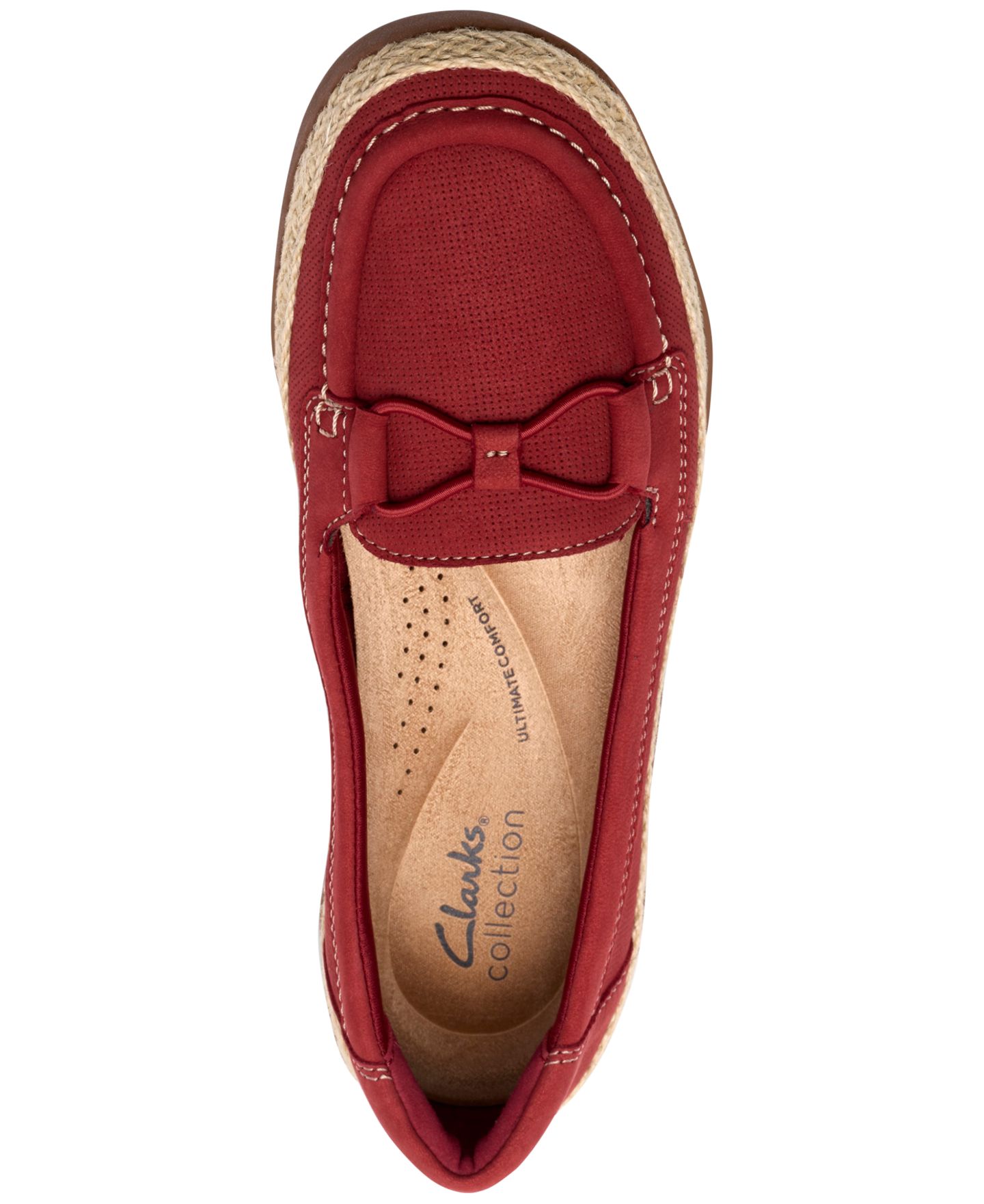 Женские туфли Clarks Elaina Milly без застёжки на плоской подошве, цвет: Красный нубуковый — фото 4