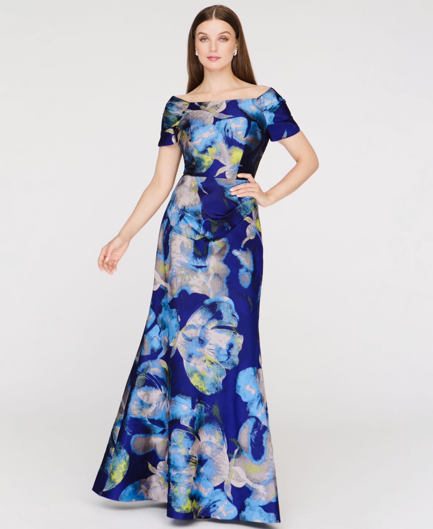 Женское платье JS Collections Eliora Mermaid Ball Gown, цвет: Синий разноцветный — фото 6