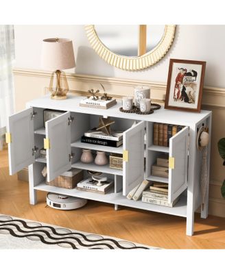 Streamdale 55.1" 4-Door Storage Sideboard with Open Shelf & Adjustable Shelves
