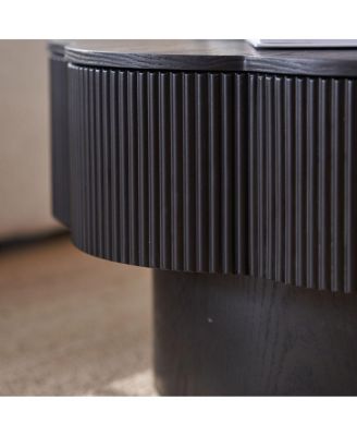 Streamdale Modern Plum Blossom Coffee Table with Storage - Black