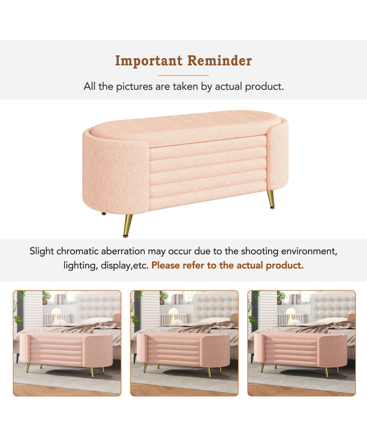 Streamdale Furniture Modern Storage Ottoman Upholstered Bench for Living Room, Bedroom