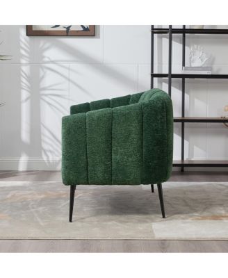 Streamdale Green Chenille Mini Loveseat Accent Couch with Metal Legs