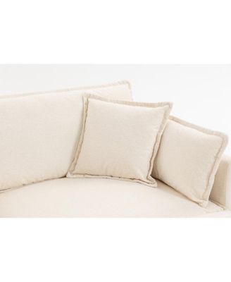 Modern 4-Seat Sectional Sofa with 2 Ottomans & Pillows, 149.61