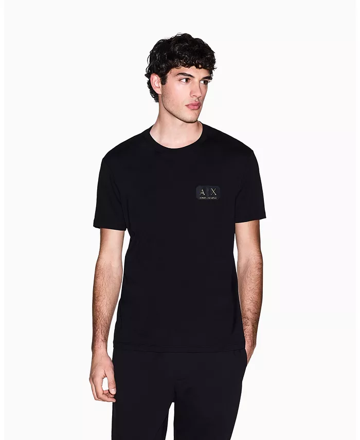 Men's Black and Gold Crew Neck T-Shirt