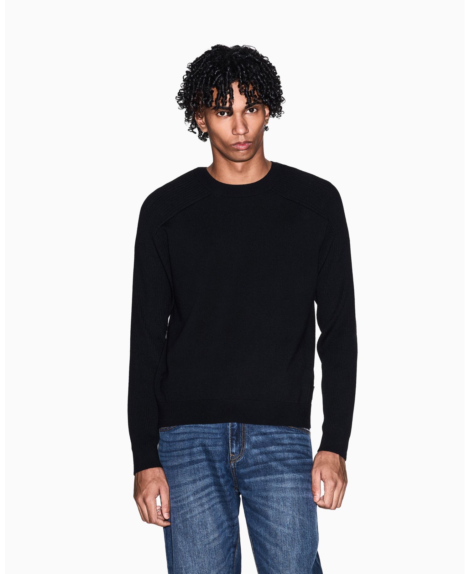 Men's Wool Cotton Blend Crew Neck Sweater