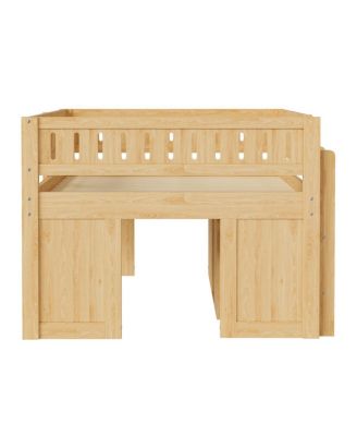 Loft Bed with Storage Cabinet and Chalkboard Panel