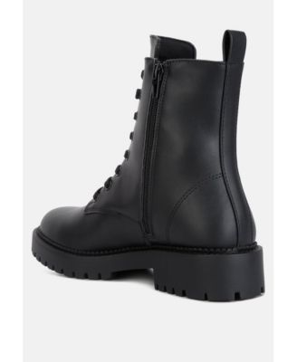 Womens Forter Faux Leather Lace Up Boots