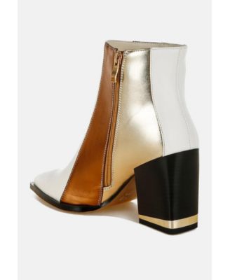 Womens Stemon Three Tone Block Heel Boots