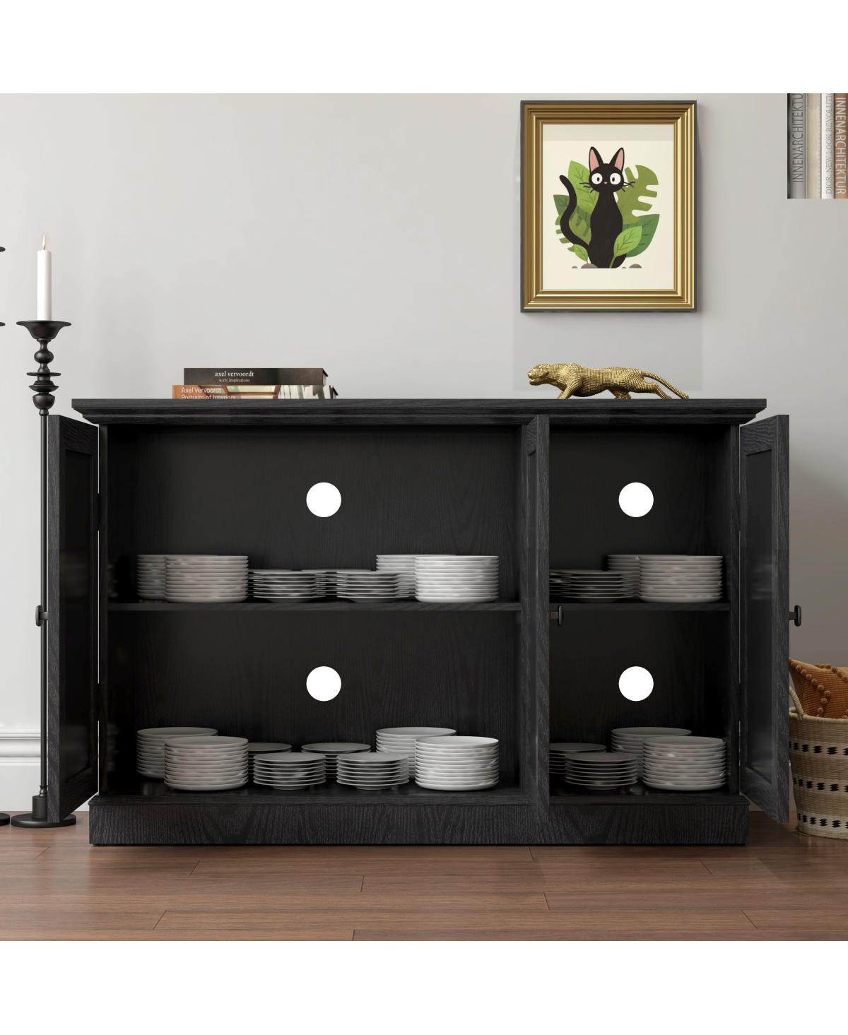 Streamdale Furniture 45" 3-Door Mirrored Storage Cabinet