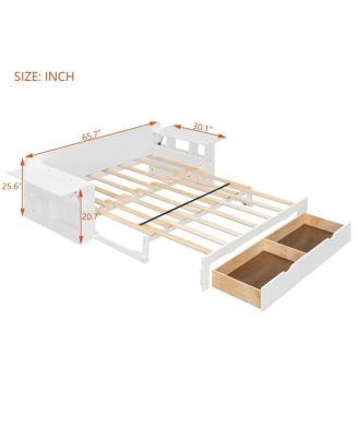  Full Size Daybed with Removable Desk & Storage Drawers