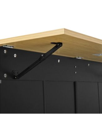 Farmhouse Kitchen Island with Drop Leaf, Storage