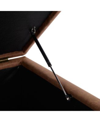 Faux Leather Storage Ottoman - Lift-Top Footrest Stool