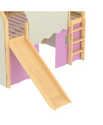 Full Size House Loft Bed with Sills, Tents, Lights, Slide