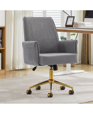 Mid-back office chair, striped fabric, ergonomic design